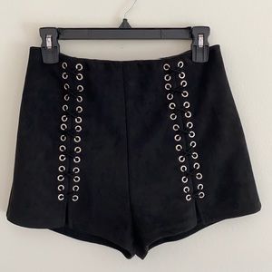 High Waist Suede Shorts